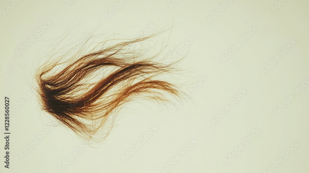 Floating Lock of Hair on Soft Background with Subtle Motion Effect Floating Lock of Hair on Soft Background with Subtle Motion Effect