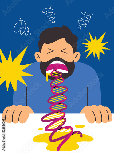 vector design concept of DNA heredity and genealogy