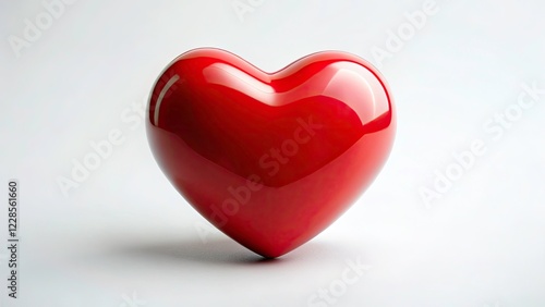 Red Heart, Isolated Background, Love Symbol, Valentine's Day, Romantic,  Photography, Stock Photo, Image, High Resolution,  White Background,  Studio Shot, Clean Background, Perfect Heart Shape