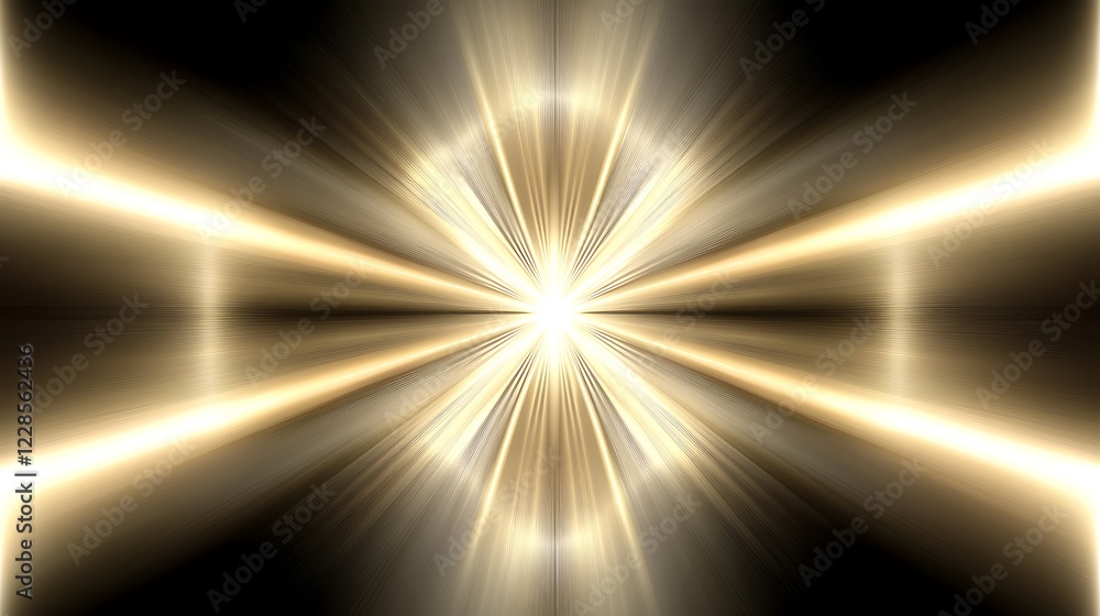 Obraz premium Golden Light Rays Burst Abstract Background