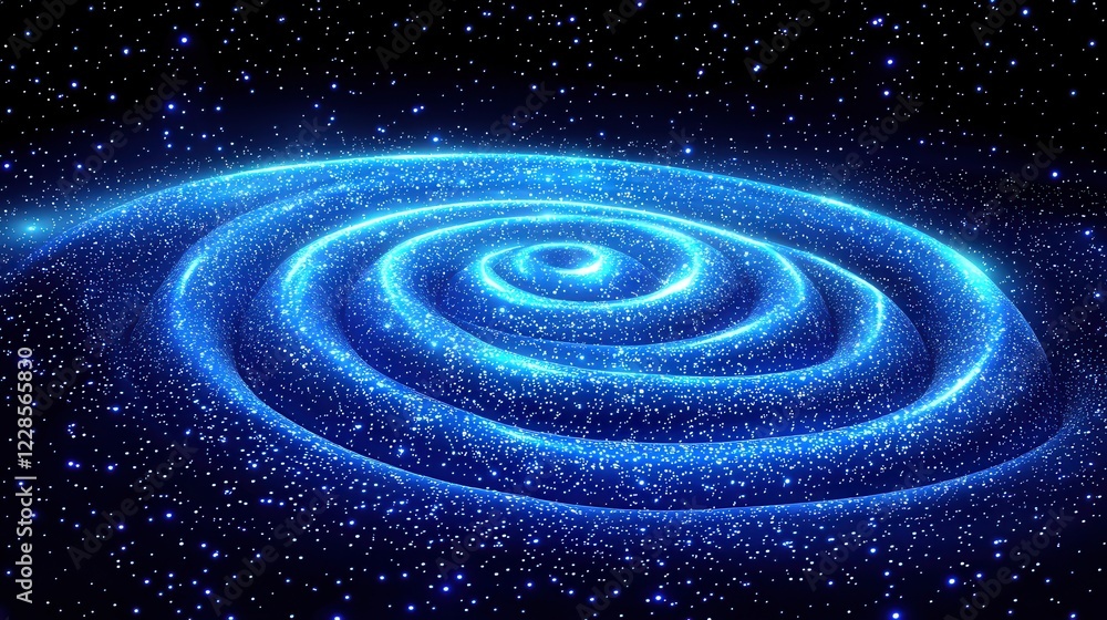 Fototapeta premium Stunning Blue Galaxy Spiral Nebula Cosmic Background Image