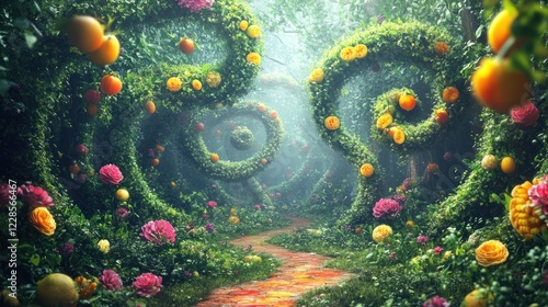 Enchanted Citrus Grove: A Whimsical Journey Through a Fantasy Garden