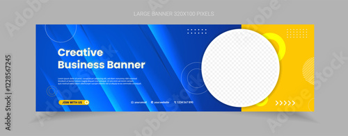 banner template design for business promotion corporate and company website with big size dimension