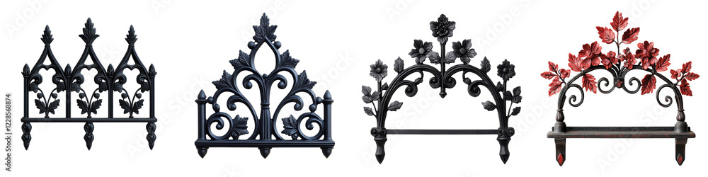 Elegant decorative wrought iron gate or fence panels featuring intricate scrollwork metalwork and ornamental designs in a classic vintage architectural style The ornate detailed Elegant decorative wrought iron gate or fence panels featuring intricate scrollwork metalwork and ornamental designs in a classic vintage architectural style The ornate detailed