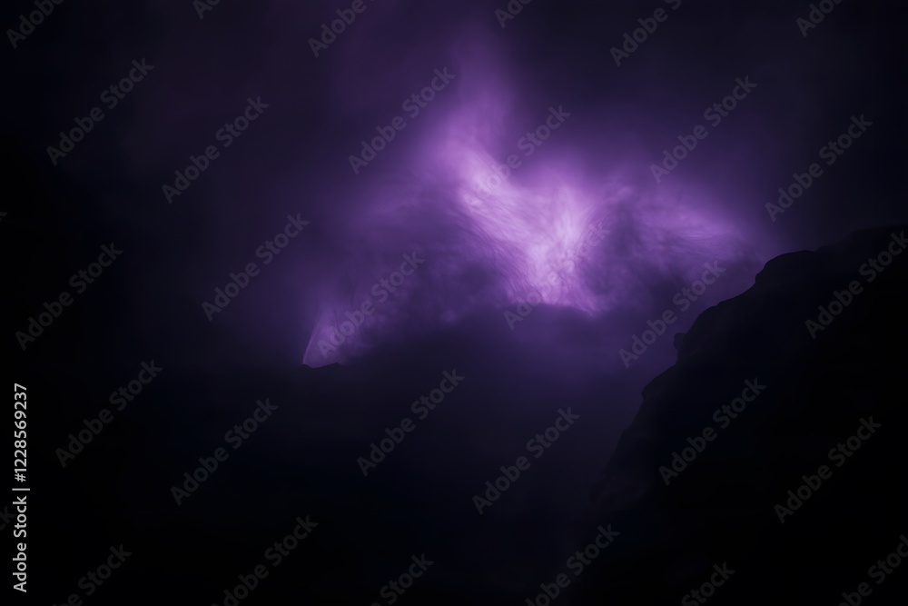 Dense Dark Fog with Muted Purple and Gray Streaks in Ethereal Atmosphere Dense Dark Fog with Muted Purple and Gray Streaks in Ethereal Atmosphere