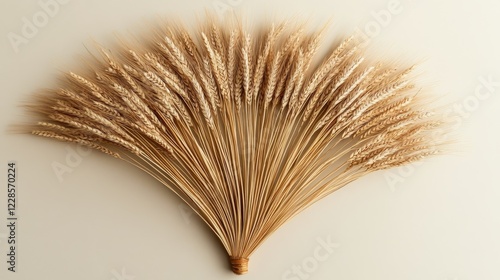 Dried Wheat Stalks Arranged in a Fan Shape photo