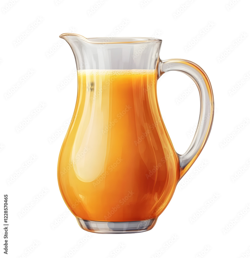 Refreshing Citrus Juice in a Jug, Isolated on Transparent Background Refreshing Citrus Juice in a Jug, Isolated on Transparent Background