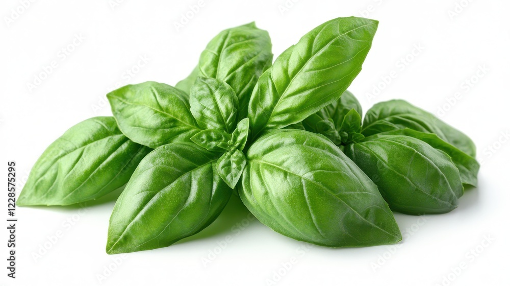 Fresh basil leaves arranged for culinary use. Fresh basil leaves arranged for culinary use.