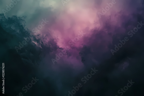 Abstract dark purple and black ink clouds with dreamy atmospheric texture