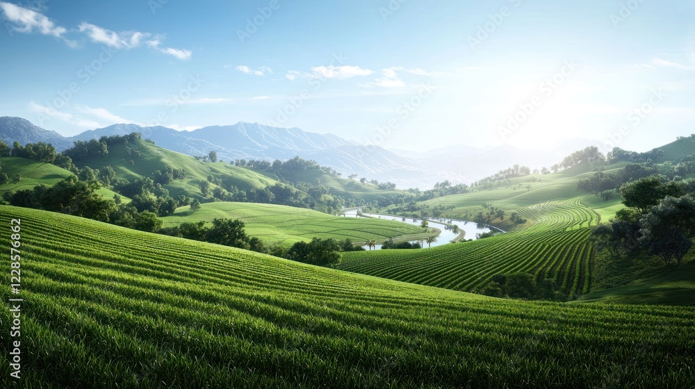 Serene Rolling Hills Landscape Serene Rolling Hills Landscape