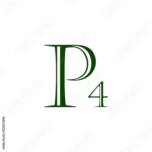 polyatomic P4 Fosfor elements logo design vector