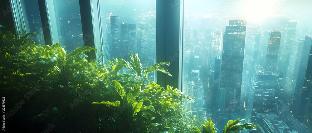 Fototapeta premium Urban jungle view from skyscraper