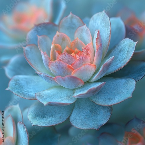 Succulent and Cactus Tropical Collection in Soft Pastel Watercolor Style photo