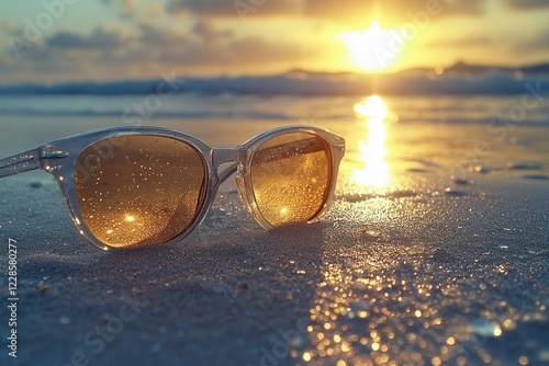 Wallpaper Mural Beach Sandals on Sunny Shore for Vacation Relaxation and Leisure Torontodigital.ca