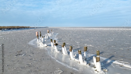 The Delaware Bay is Frozen near Cape May, NJ