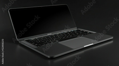 Wallpaper Mural Open laptop on dark reflective surface with blank screen Torontodigital.ca