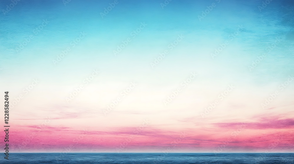 Obraz premium Serene Pink Sunset Over Calm Ocean Waters