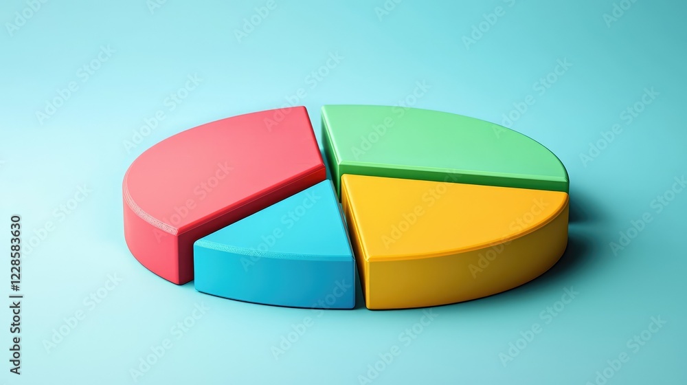 Obraz premium Colorful Pie Chart Representing Data Segmentation and Analysis