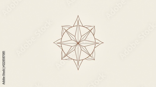 Intricate Compass Rose Design on Soft Beige Background