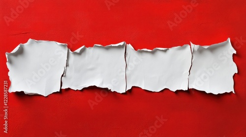 Wallpaper Mural Torn White Paper Reveals Red Background Torontodigital.ca