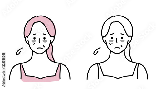 顔に不調が現れている女性