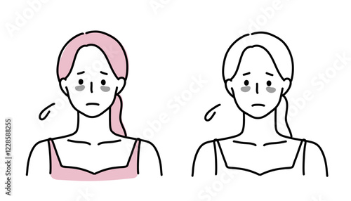 クマを気にする女性