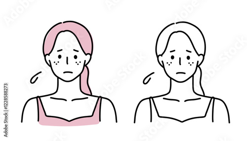 肌荒れを気にする女性