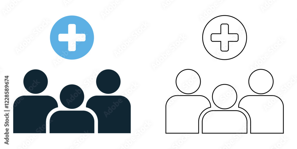 people healthcare icon vector, hospitals, clinics, wellness, and medical services pictogram symbol ui and ux design, glyphs and stroke line people healthcare icon vector, hospitals, clinics, wellness, and medical services pictogram symbol ui and ux design, glyphs and stroke line