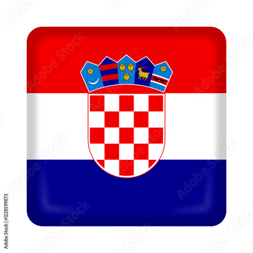 Fotografie Croatia flag square pin and badge