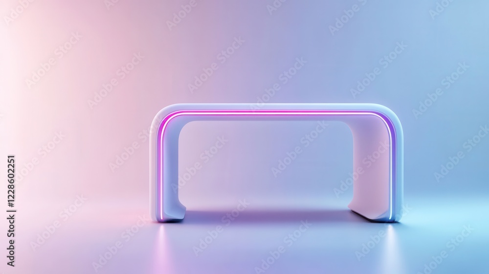 Futuristic Metallic Desk with Built-in LED Panel for Modern Spaces Futuristic Metallic Desk with Built-in LED Panel for Modern Spaces