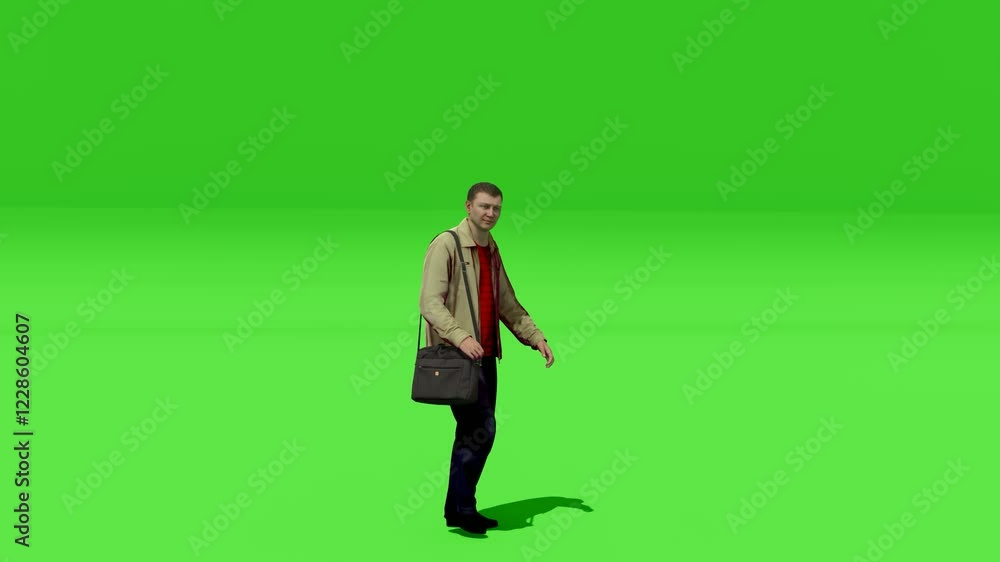 3D animation walking to visualize the visual effects of the chroma key green screen
3D animation walking to visualize the visual effects of the chroma key green screen