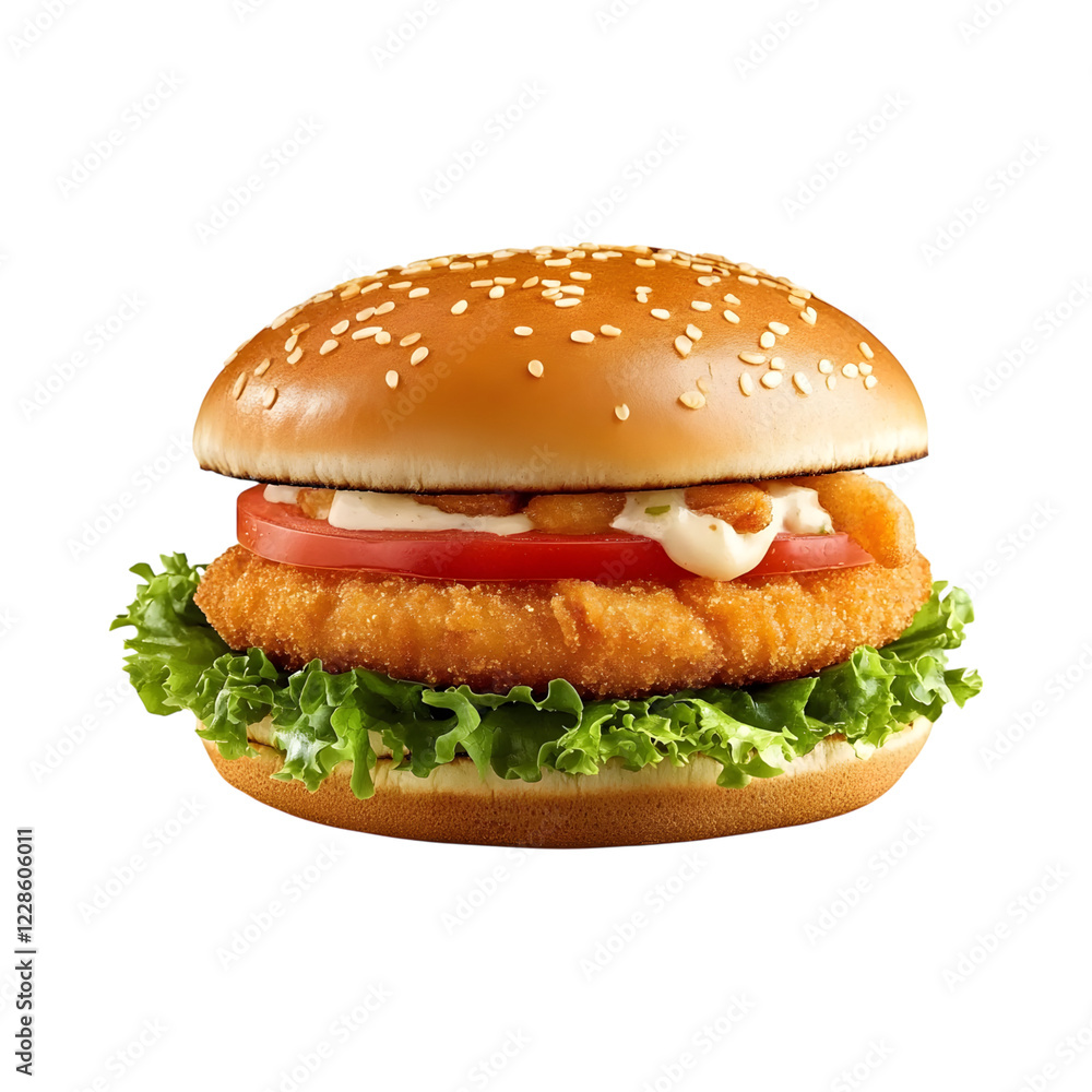 Anda Shami Burger - Chicken Sandwich with Lechon Isolated on Transparent Background Anda Shami Burger - Chicken Sandwich with Lechon Isolated on Transparent Background