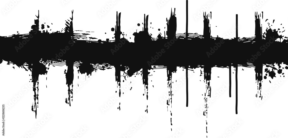 Grunge splatter border line Grunge splatter border line