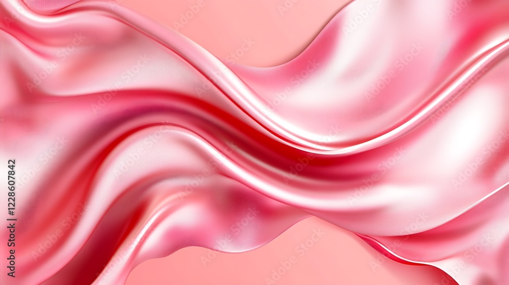 Obraz premium Abstract Pink Silk Fabric Draped Swirling Softly