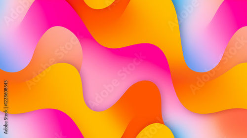 A vibrant and dynamic background featuring abstract wavy shapes in a spectrum of bright colors, creating a playful and modern design.