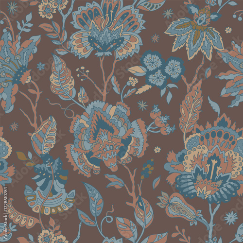 Dark ornate floral seamless pattern