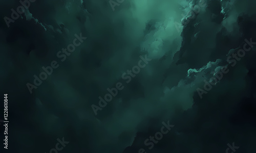 Dark green cloudy abstract background with soft atmospheric texture