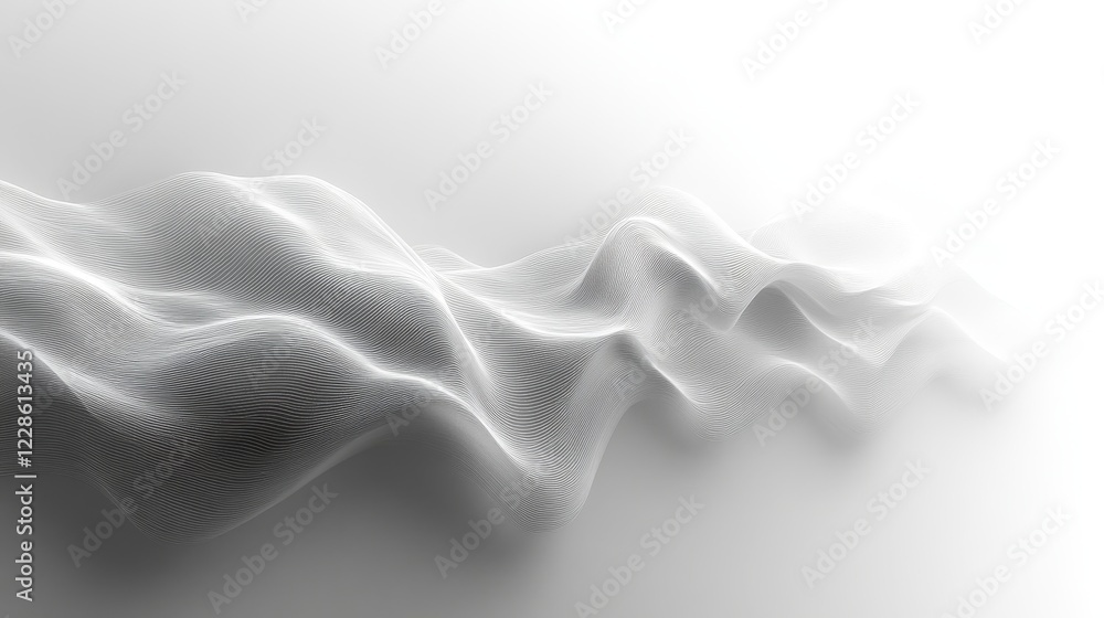 Fototapeta premium Abstract White Linear Wave Pattern Design