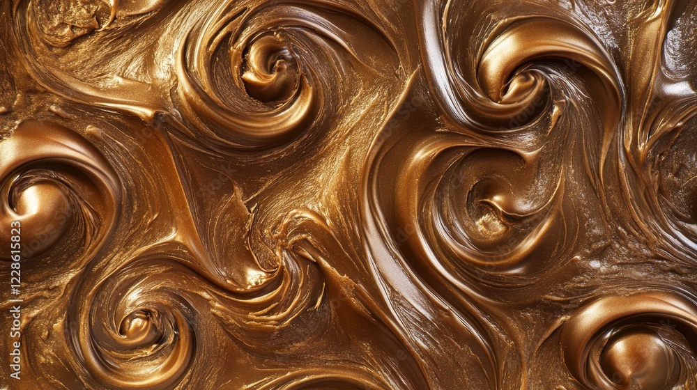 A close-up of swirling chocolate cream texture A close-up of swirling chocolate cream texture
