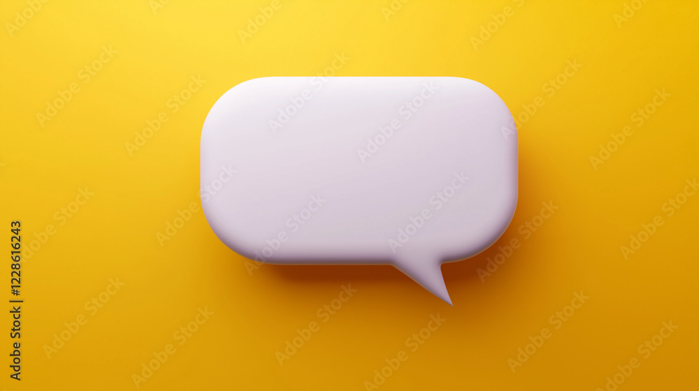 blank speech bubble on yellow background