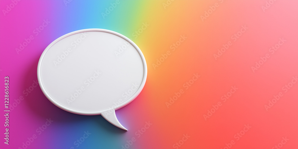 blank speech bubble on rainbow background blank speech bubble on rainbow background