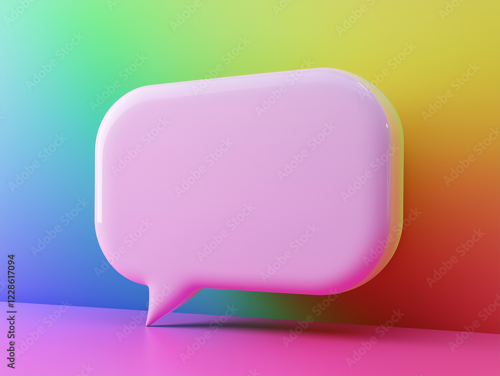 pink blank speech bubble on rainbow background pink blank speech bubble on rainbow background