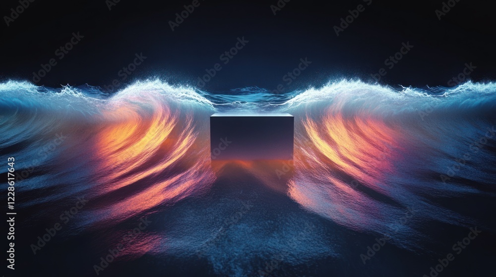 Wave Patterns and Light Reflections in a Dark Ocean with Central Barrier Wave Patterns and Light Reflections in a Dark Ocean with Central Barrier