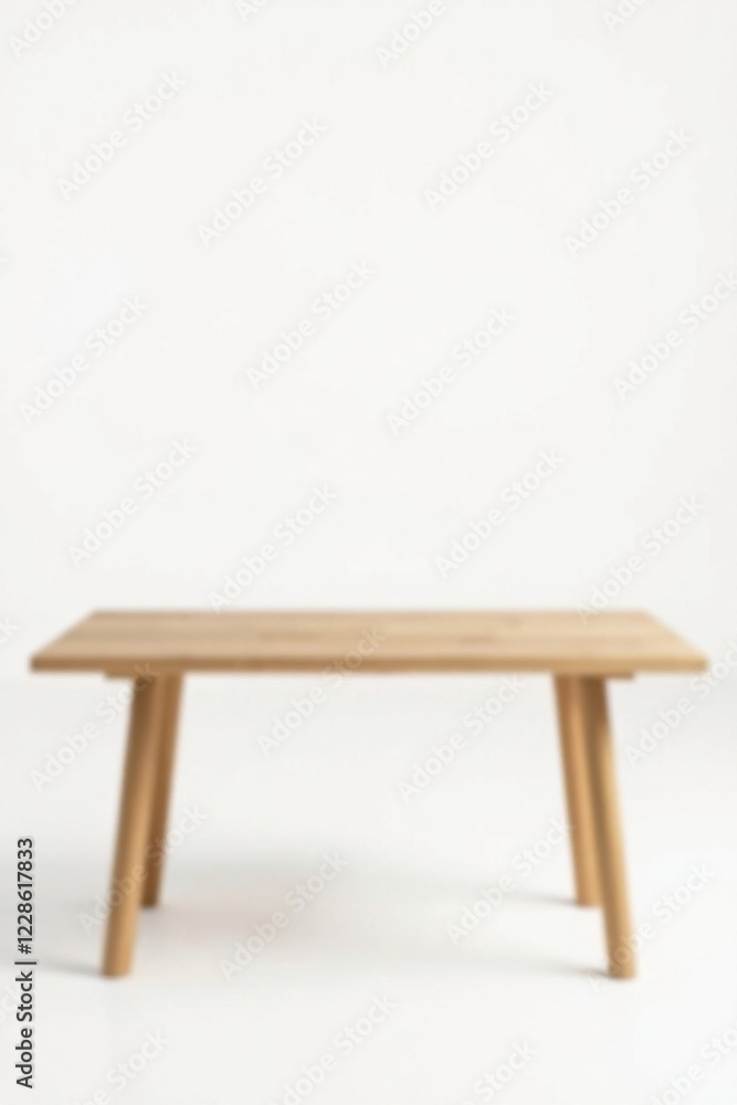 Simple Wooden Table on a White Background A Minimalist Design for Modern Interiors Simple Wooden Table on a White Background A Minimalist Design for Modern Interiors