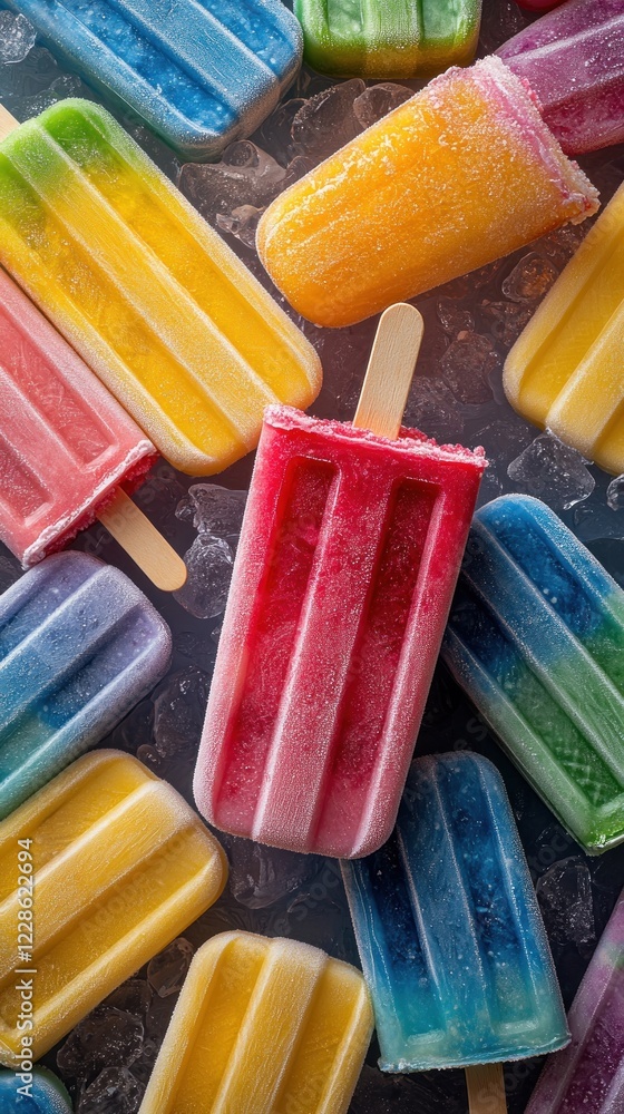 Colorful Popsicles on Ice