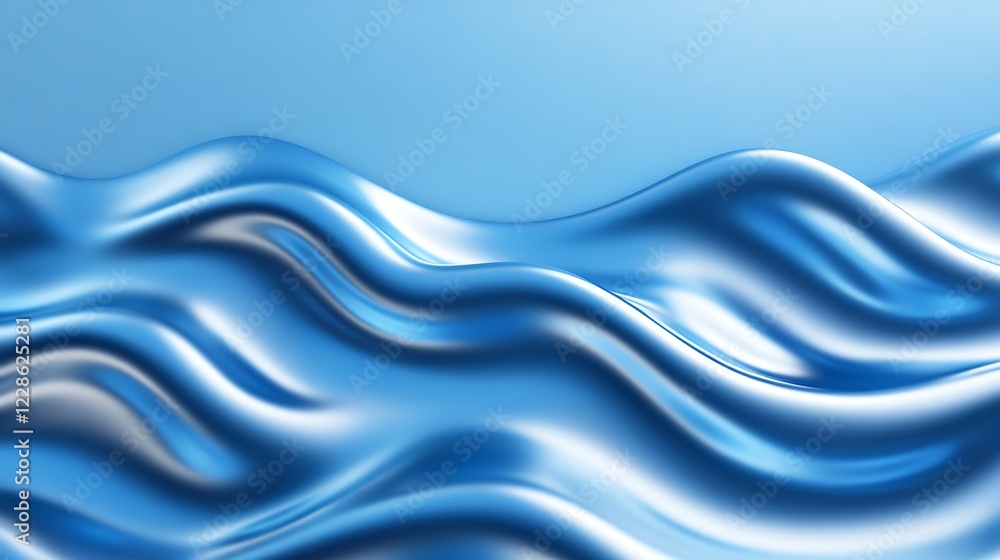 Fototapeta premium Abstract Blue Liquid Waves Flowing Smoothly