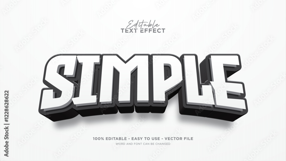 Poster Editable simple text effect, bold minimalist text style effect ...