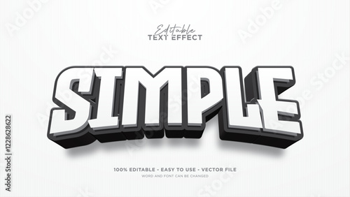 Editable simple text effect, bold minimalist text style effect