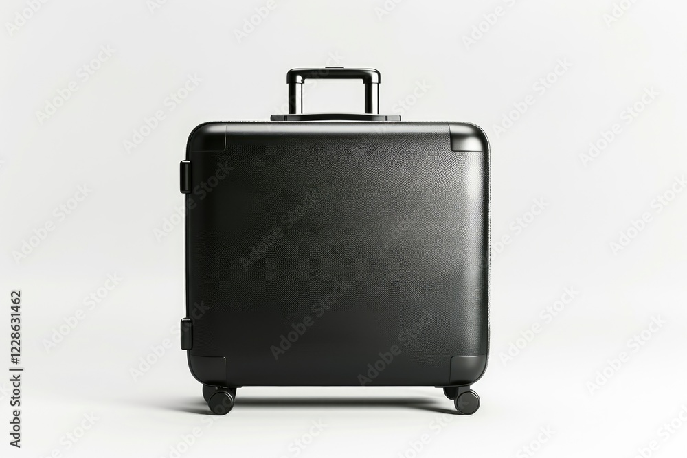 Clear Pixel Image of Black Roller Laptop Suitcase Isolated on White Clear Pixel Image of Black Roller Laptop Suitcase Isolated on White