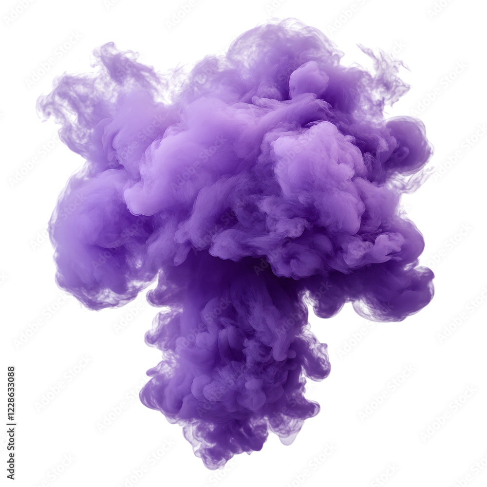 Abstract Purple Ink Explosion Creating Misty Smoke, Isolated on Transparent Background Abstract Purple Ink Explosion Creating Misty Smoke, Isolated on Transparent Background